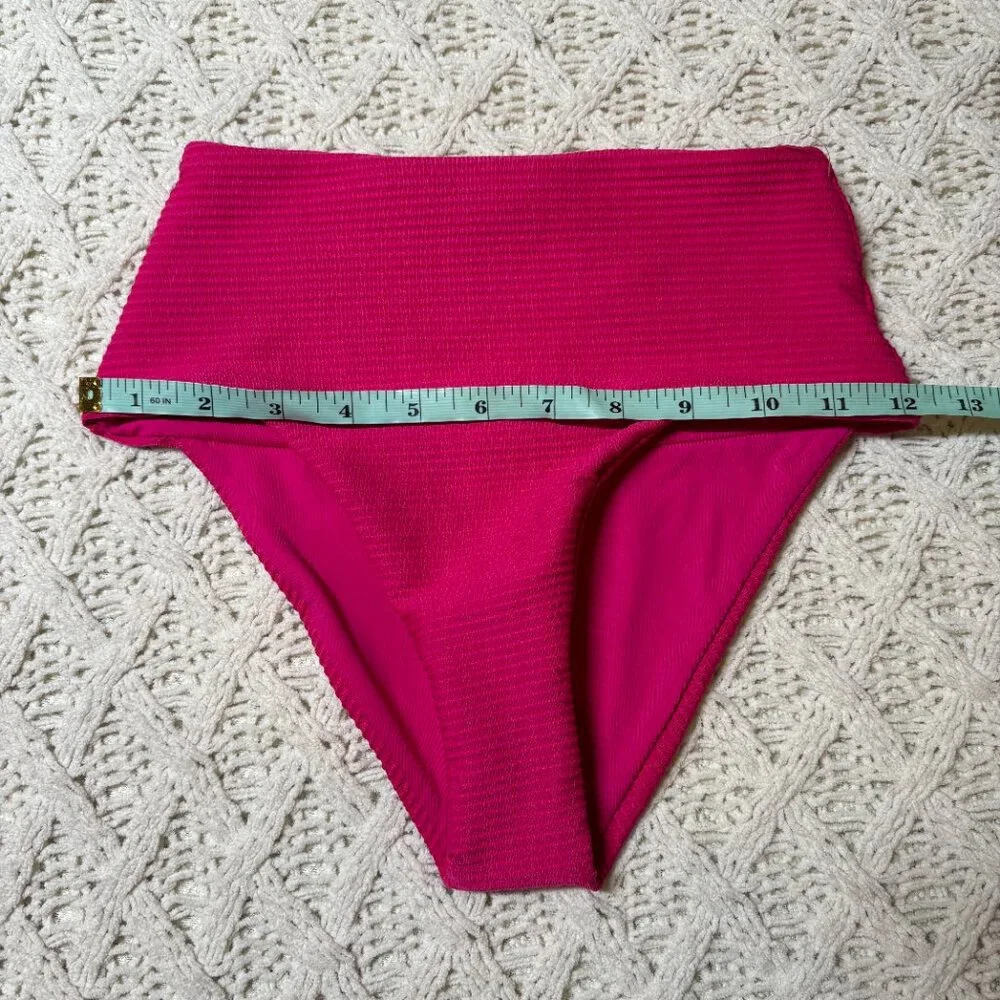 L*Space High Waist Bikini‎ Bottom – Fuchsia Pink Ribbed–S-NWOT w/hygiene sticker